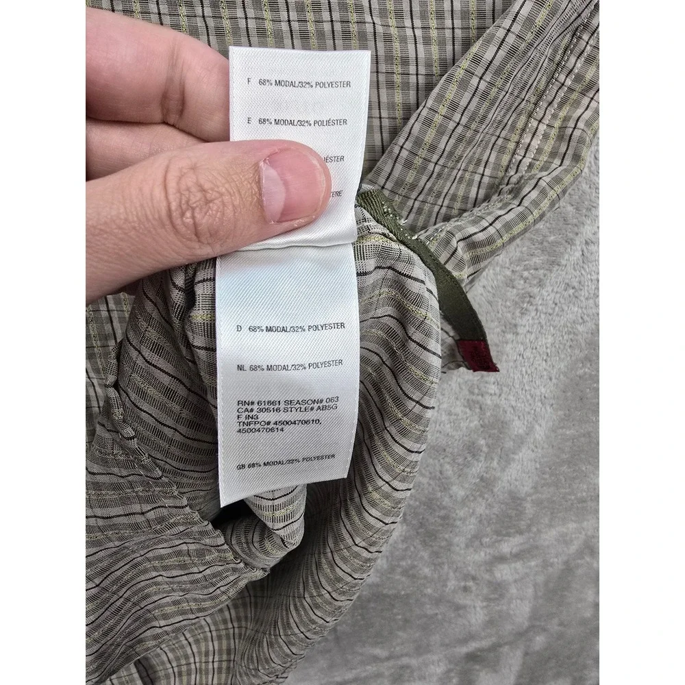 The North Face Button Up Shirt Mens XL Green Plaid‎ Long Sleeve Modal Roll Up